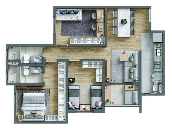 Imagem Apartamento com 2 Quartos à Venda, 55 m² em Rudge Ramos - São Bernardo Do Campo