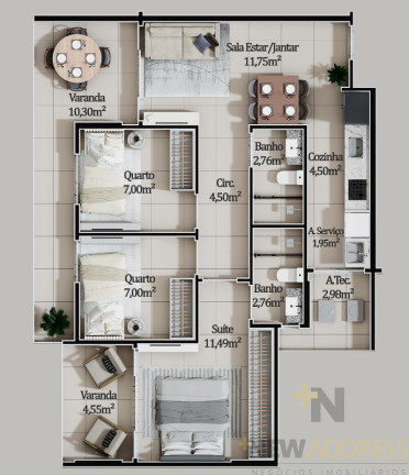 Imagem Apartamento com 3 Quartos à Venda, 83 m² em Praia De Itaparica - Vila Velha