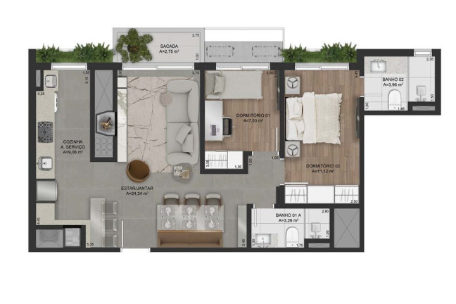 Imagem Apartamento com 2 Quartos à Venda, 162 m² em Mont Serrat - Porto Alegre