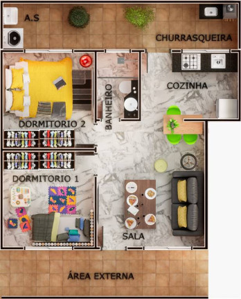 Imagem Casa com 2 Quartos à Venda, 48 m² em Caiçara - Praia Grande