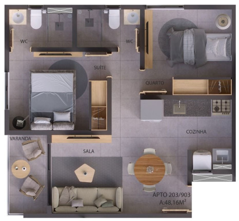 Imagem Apartamento com 2 Quartos à Venda, 52 m² em Jardim Cidade Universitária - João Pessoa