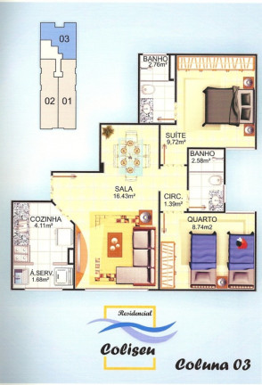 Apartamento com 2 Quartos à Venda, 65 m² em Praia Do Morro - Guarapari