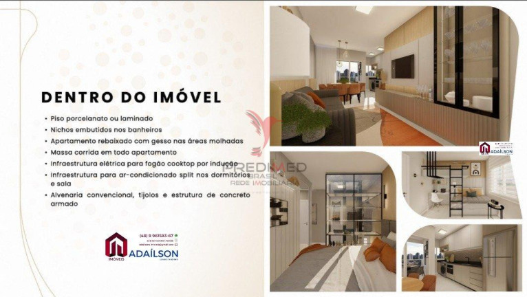 Imagem Apartamento com 2 Quartos à Venda, 55 m² em Areias - São José Imagem Apartamento com 2 Quartos à Venda, 55 m² em Areias - São José