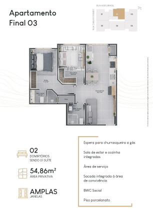 Imagem Apartamento com 3 Quartos à Venda, 65 m² em Nossa Senhora Da Salete - Criciúma Imagem Apartamento com 3 Quartos à Venda, 65 m² em Nossa Senhora Da Salete - Criciúma