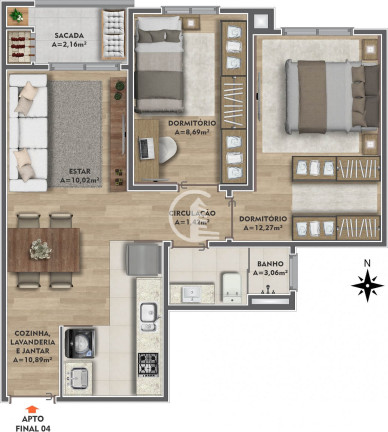 Imagem Apartamento com 2 Quartos à Venda, 57 m² em Kayser - Caxias Do Sul