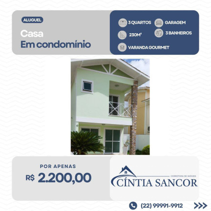 Casa com 3 Quartos para Alugar, 230 m² em Campos Dos Goytacazes