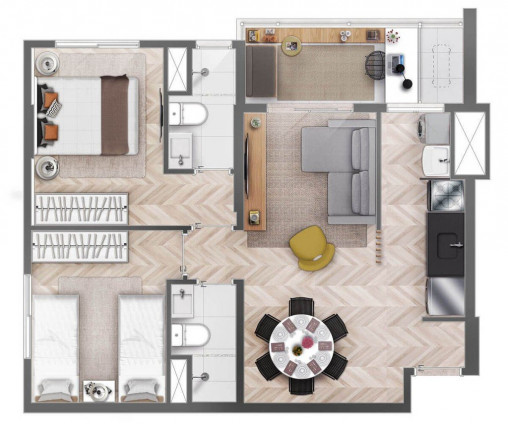 Imagem Apartamento com 2 Quartos à Venda, 57 m² em Centro - Campinas Imagem Apartamento com 2 Quartos à Venda, 57 m² em Centro - Campinas