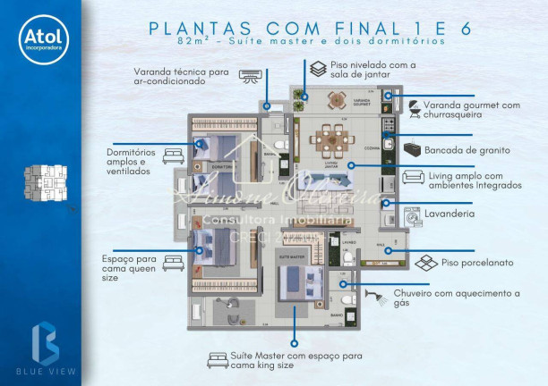 Imagem Apartamento com 1 Quarto à Venda, 43 m² em Martim De Sá - Caraguatatuba