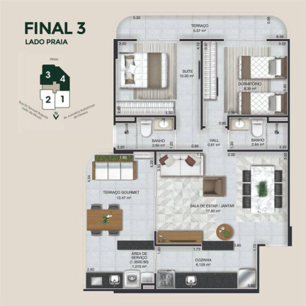 Imagem Apartamento com 2 Quartos à Venda, 77 m² em Caiçara - Praia Grande
