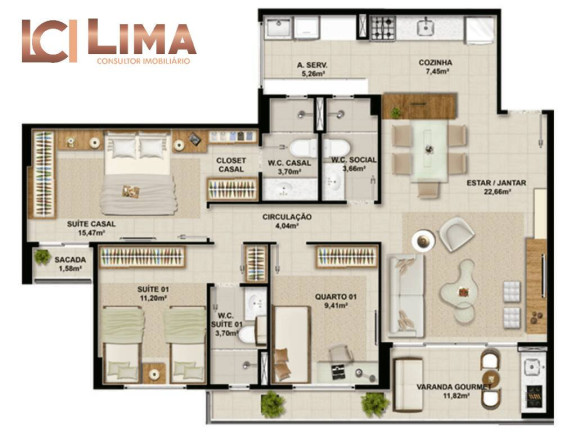 Imagem Apartamento com 3 Quartos à Venda, 89 m² em Parque Iracema - Fortaleza Imagem Apartamento com 3 Quartos à Venda, 89 m² em Parque Iracema - Fortaleza