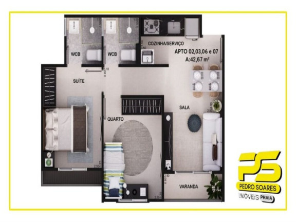 Imagem Apartamento com 2 Quartos à Venda, 40 m² em Cristo Redentor - João Pessoa Imagem Apartamento com 2 Quartos à Venda, 40 m² em Cristo Redentor - João Pessoa