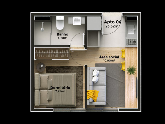 Imagem Imóvel com 1 Quarto à Venda, 20 m² em Glória - Porto Alegre