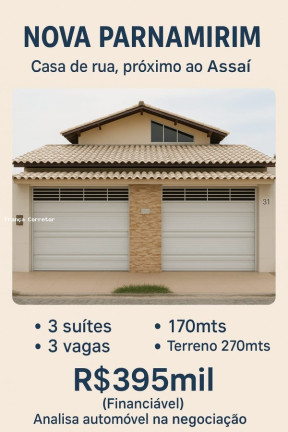 Casa com 3 Quartos à Venda, 270 m² em Nova Parnamirim - Parnamirim