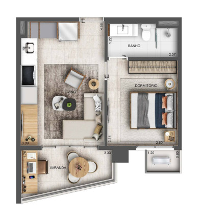 Imagem Apartamento com 1 Quarto à Venda, 35 m² em Brooklin Novo - São Paulo Imagem Apartamento com 1 Quarto à Venda, 35 m² em Brooklin Novo - São Paulo