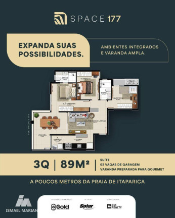 Imagem Apartamento com 3 Quartos à Venda, 89 m² em Praia De Itaparica - Vila Velha Imagem Apartamento com 3 Quartos à Venda, 89 m² em Praia De Itaparica - Vila Velha