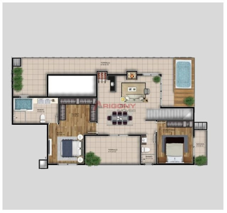 Imagem Cobertura com 3 Quartos à Venda, 237 m² em Camobi - Santa Maria Imagem Cobertura com 3 Quartos à Venda, 237 m² em Camobi - Santa Maria