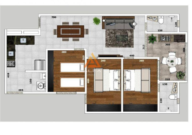 Imagem Apartamento com 2 Quartos à Venda, 89 m²