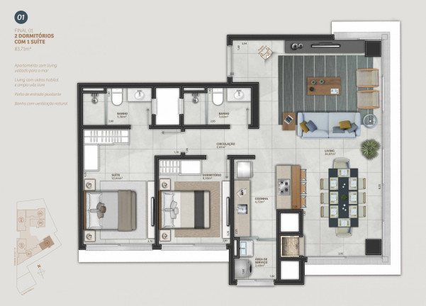 Imagem Apartamento com 3 Quartos à Venda, 108 m² em Predial - Torres