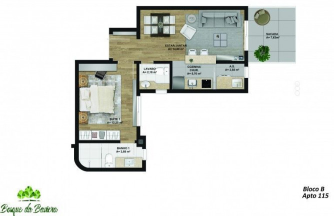 Imagem Apartamento com 2 Quartos à Venda, 8.359 m² em Bavária - Gramado