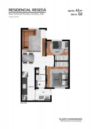 Imagem Apartamento com 2 Quartos à Venda, 40 m² em Vila Paranaguá - São Paulo