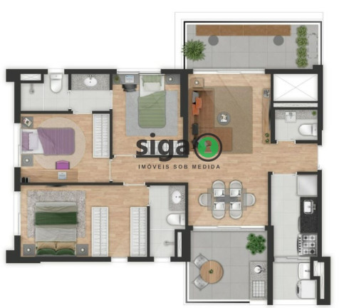 Imagem Apartamento com 3 Quartos à Venda, 91 m² em Brooklin - São Paulo Imagem Apartamento com 3 Quartos à Venda, 91 m² em Brooklin - São Paulo