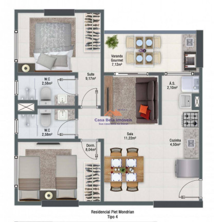 Imagem Apartamento com 2 Quartos à Venda, 57 m² em Vila Guilhermina - Praia Grande