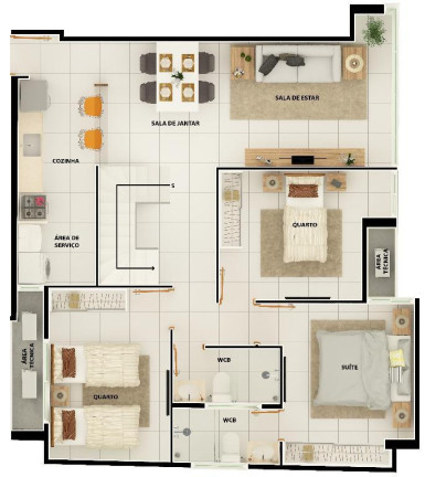 Imagem Apartamento com 2 Quartos à Venda, 81 m² em Camboinha - Cabedelo