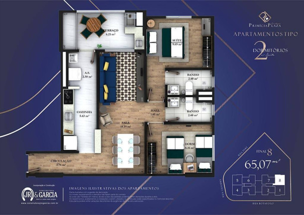 Imagem Apartamento com 2 Quartos à Venda, 65 m² em Guilhermina - Praia Grande