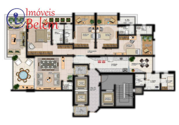 Imagem Apartamento com 4 Quartos à Venda, 200 m² em Nazare - Belém