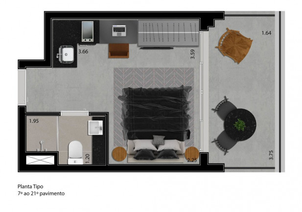 Imagem Apartamento com 1 Quarto à Venda, 45 m² em Perdizes - São Paulo