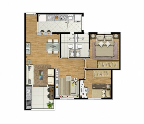 Imagem Apartamento com 3 Quartos à Venda, 61 m² em Vila Curuçá - Santo André