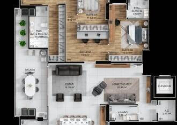 Imagem Apartamento com 3 Quartos à Venda, 121 m² em Centro - Cascavel
