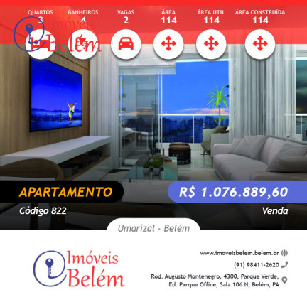 Imagem Apartamento com 3 Quartos à Venda, 114 m² em Umarizal - Belém