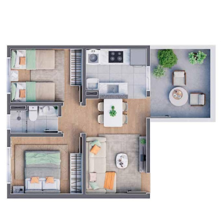 Imagem Apartamento com 2 Quartos à Venda, 42 m² em Colônia Antônio Prado - Almirante Tamandare Imagem Apartamento com 2 Quartos à Venda, 42 m² em Colônia Antônio Prado - Almirante Tamandare