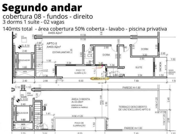 Imagem Cobertura com 3 Quartos à Venda, 140 m² em Vila Pires - Santo André