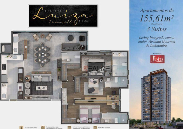 Imagem Apartamento com 3 Quartos à Venda, 155 m² em Edifício Reserva Luiza Tomaselli - Indaiatuba