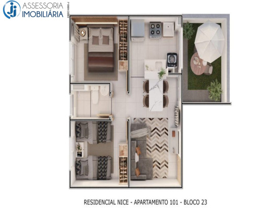 Imagem Apartamento com 2 Quartos para Alugar ou Temporada, 45 m² em Liberdade - Parnamirim