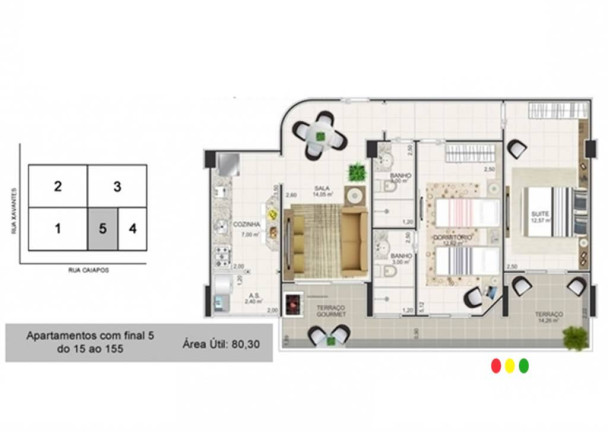 Imagem Apartamento com 2 Quartos à Venda, 80 m² em Tupi - Praia Grande