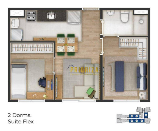 Apartamento com 2 Quartos à Venda, 37 m² em Mirage São Paulo - Sorocaba
