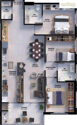 Imagem Apartamento com 2 Quartos à Venda, 83 m² em Pedra Branca - Palhoça Imagem Apartamento com 2 Quartos à Venda, 83 m² em Pedra Branca - Palhoça