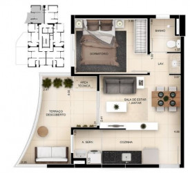 Apartamento com 2 Quartos à Venda, 45 m² em Taquaral - Campinas
