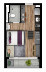 Studio com 1 Quarto à Venda, 23 m² em Sumaré - São Paulo