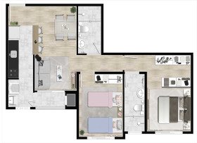 Imóvel com 2 Quartos à Venda, 56 m² em Novo Angulo - Hortolandia