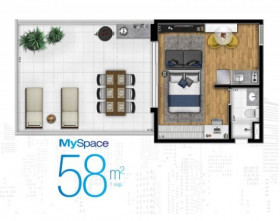 Apartamento com 2 Quartos à Venda, 55 m² em Centro - São Paulo