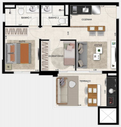 Apartamento com 2 Quartos à Venda, 56 m² em Picanco - Guarulhos