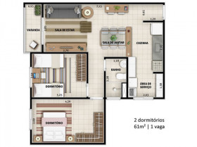 Apartamento com 3 Quartos à Venda, 71 m² em Vila Marajó - Várzea Paulista
