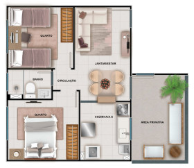 Imóvel com 2 Quartos à Venda, 40 m² em Jardim Alvorada - Nova Iguaçu