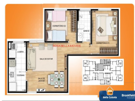 Apartamento com 2 Quartos à Venda, 47 m² em Colonia - Jundiaí