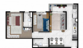 Apartamento com 2 Quartos à Venda, 56 m² em Campestre - Santo André