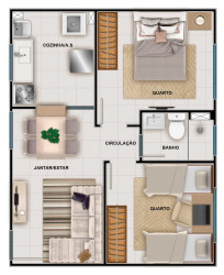 Imóvel com 2 Quartos à Venda, 40 m² em Jardim Alvorada - Nova Iguaçu